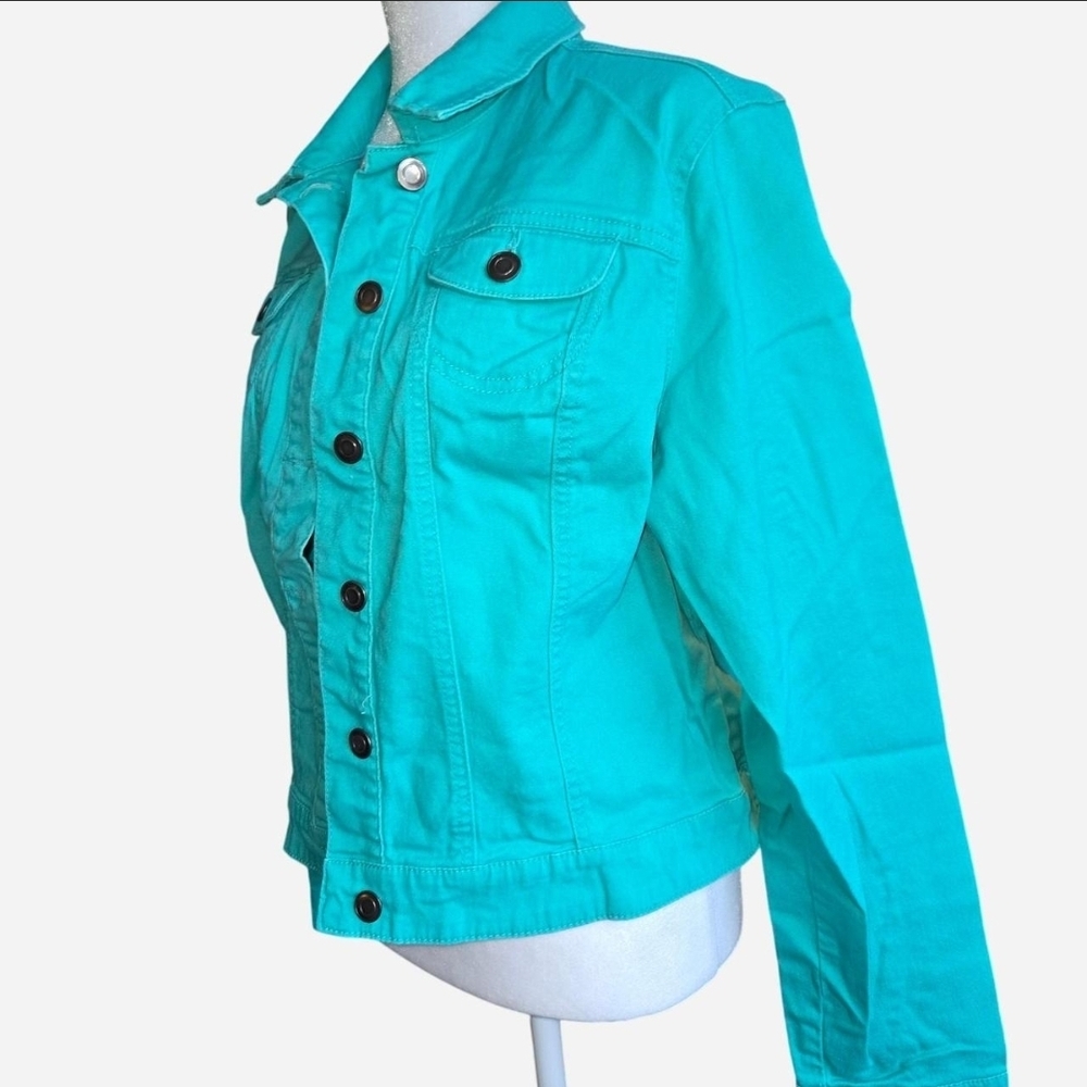 Cato Vibrant Turquoise Jean Jacket - Picture 4 of 6